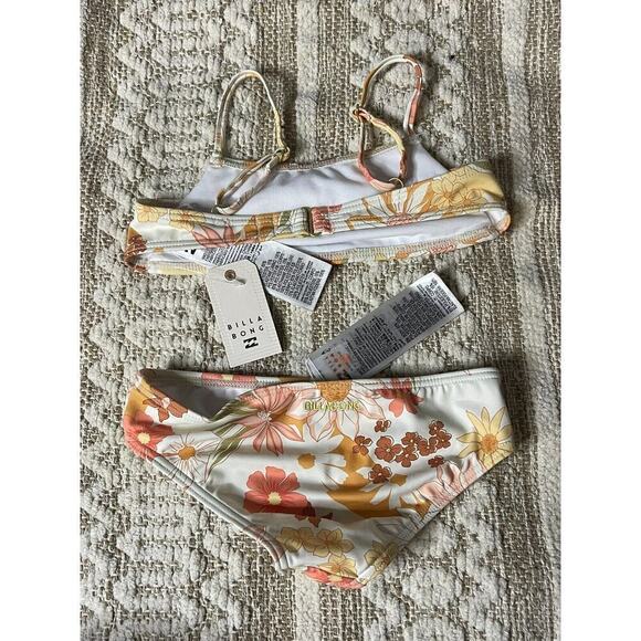 Billabong Girls Swim size 7 Little Bit of Sunshine Tank Two Piece Swim NEW - Picture 3 of 6